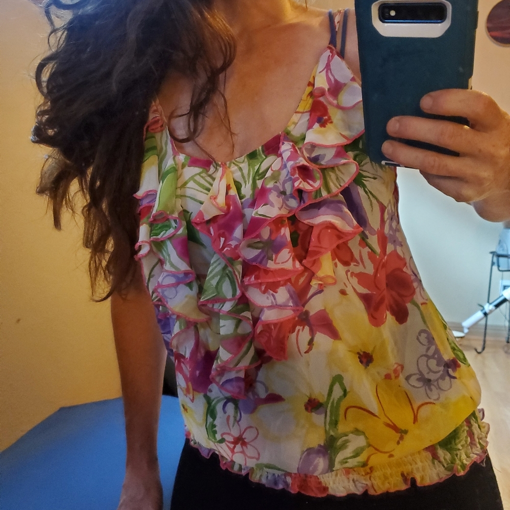 Medium Sheer Colorful Summer Blouse